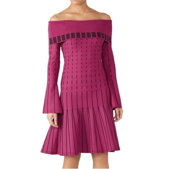 Prabal Gurung Collective Stripe Off The Shoulder Dress - Picture 1 of 7